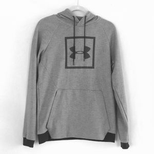 Under Armour Grey W Black Trim & Logo Hoodie Sweatshirt w Pocket Size M